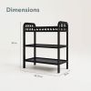 Baby Changing Table in Black Wood Finish with Safety Rail and Changing Pad