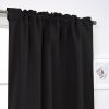 52 x 54 inch Solid Black Thermal Blackout Curtain Panels - Set of 2