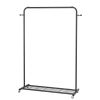 Black Modern Garment Rack Clothes Hanging Rod with Lockable Wheels