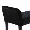 Fabric Button Tufted Padded Bench with Flared Cushioned Armrests, Black