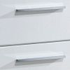 2 Drawer Wooden Nightstand with Metal Pulls, Glossy White