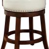 Shirley Contemporary 24" Barstool With pu Cushion, White Finish, Set of 2