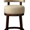 Lynsey Contemporary 24"Barstool With linen Cushion, Beige Finish, Set of 2