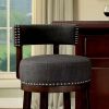 Lynsey Contemporary 29"Barstool With linen Cushion, Gray Finish, Set of 2