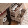 Striking TV Stand With Storage Option, Black and Light Brown