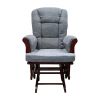 Aeron Glider Chair & Ottoman, 2 Piece Pack Gray & Brown