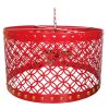 Beautiful Circular Cutout Metal Chandelier, Red