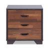 Rectangular 3 Drawers Wood Nightstand By Eloy, Brown