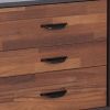 Rectangular 3 Drawers Wood Nightstand By Eloy, Brown