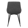 Fabric Upholstered Dining Chair with Metal Legs, Black and Gray