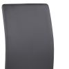 23 Inch Modern Dining Chair, Gray Leather, Metal Frame,Set of 2,Gray,Silver