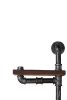 Metal Body Floating Three Wall Shelves with Pipe Design, Gray and Brown