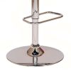 Open Wooden Back Faux Leather Barstool with Pedestal Base, Black and Brown