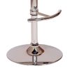Wooden Open Back Barstool with Adjustable Pedestal Base, Black and Brown