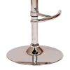 Wooden Open Back Barstool with Adjustable Pedestal Base, Cream and Brown