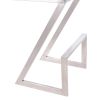 Z Shaped Metal Backless Barstool with Padded Seat, Silver and Gray