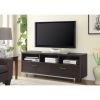 Fabulously Designed  tv console with chrome legs, Brown