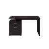 Wooden Contemporary Desk with Cabinet, Brown