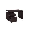 Wooden Contemporary Desk with Cabinet, Brown
