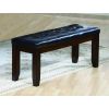 Impressive leather Tufted Upholstered Bench In Brown And Black