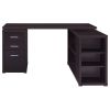 Contemporary Style Wooden Office Desk, Brown