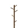 Sturdy Metal Coat Rack with Six Pegs, Brown