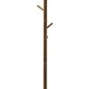 Sturdy Metal Coat Rack with Six Pegs, Brown