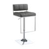Classic Adjustable Metal Bar Stool, Gray & Silver