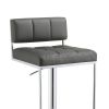 Classic Adjustable Metal Bar Stool, Gray & Silver