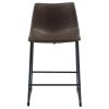 Transitional Contoured Counter Height Stool, Dark Brown, Set of 2