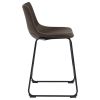 Transitional Contoured Counter Height Stool, Dark Brown, Set of 2