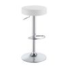 Classy Backless Adjustable Height Bar Stool, White