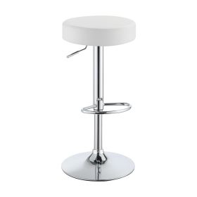 Classy Backless Adjustable Height Bar Stool, White