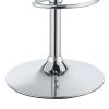 Classy Backless Adjustable Height Bar Stool, White