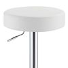 Classy Backless Adjustable Height Bar Stool, White