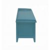 Rectangular Wooden Bench with Storage Basket, Blue