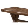 Wooden Trestle Style Base Bench, Brown