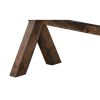 Wooden Trestle Style Base Bench, Brown