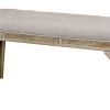 Wooden Bench With Comfy Cushioned Seat Gray