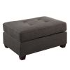 Cocktail Ottoman In Dark Gray Dorris Fabric