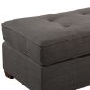 Cocktail Ottoman In Dark Gray Dorris Fabric