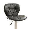 Leather Upholstered Bar Stool With Gas Lift Black Set of 2