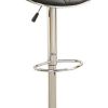Leather Upholstered Bar Stool With Gas Lift Black Set of 2