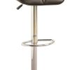 Barstool with Gaslight In Tufted Leather Dark Brown Set of 2
