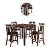 Swish Cashew Wood 5 Pieces Counter Height Dining Set In Brown