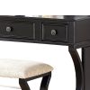 Modish Vanity Set Featuring Stool And Mirror Black