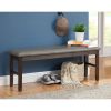 Rubberwood Dining Bench With Padded Upholstery Brown