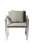 Exquisitly Aluminum Upholstered Cushioned Chair with Rattan, Gray/Taupe