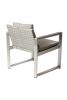 Exquisitly Aluminum Upholstered Cushioned Chair with Rattan, Gray/Taupe