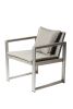 Exquisitly Aluminum Upholstered Cushioned Chair with Rattan, Gray/Taupe